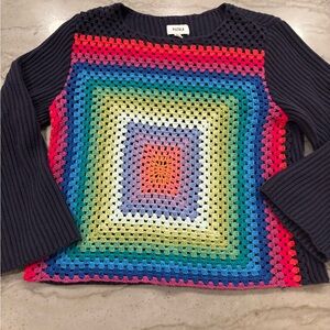 Pistola Claudine rainbow Crochet Crew Neck Sweater
